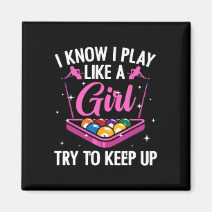 Funny Billiards Design For Women Ladies Girls Pool Magnet