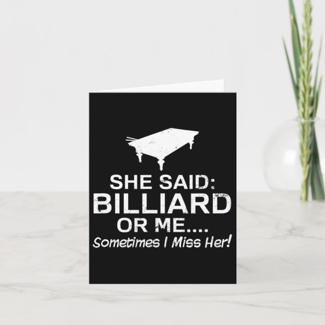 Funny Billiards Design Sometimes I Miss Her Gift  Card (Front)