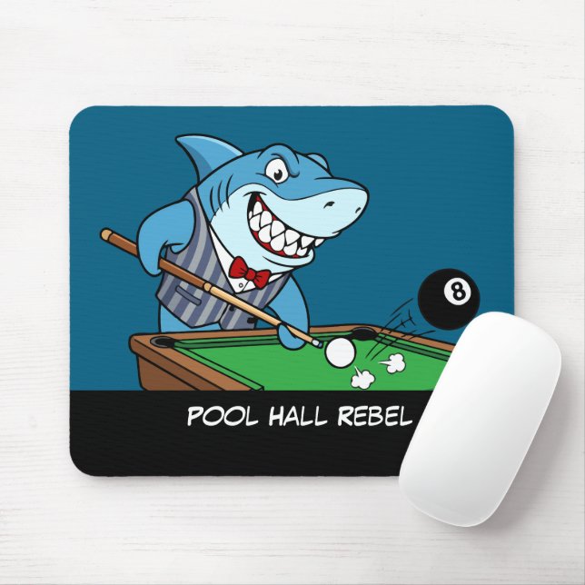 Funny Billiards Fanatic Cool Rebel Pool Hall Rebel Mouse Pad (With Mouse)