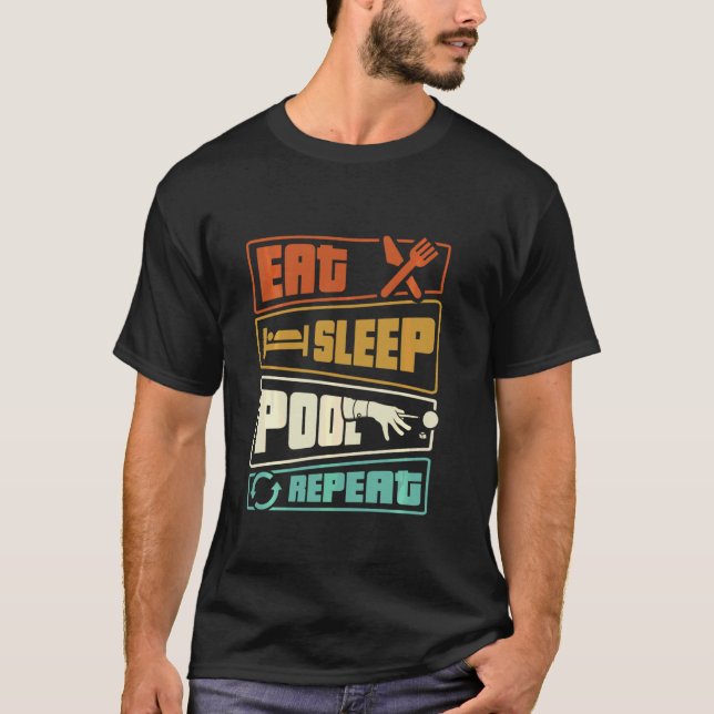 Funny Billiards  For Women Long Pool Tee For Men R (Front)