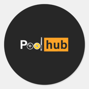 Funny Billiards Game - Pool Hub - Billiard And Cue Classic Round Sticker