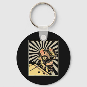 Funny Billiards Gift For 8-ll Pool Player Samurai  Key Ring