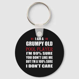 Funny Billiards I Am A Grumpy Old Pool Player Key Ring