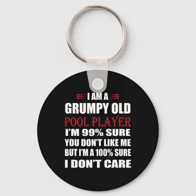 Funny Billiards I Am A Grumpy Old Pool Player  Key Ring (Front)
