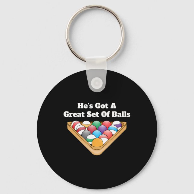 Funny Billiards Matching Couples Gifts - Great Set Key Ring (Front)