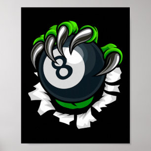 Funny Billiards Nails Art Billiards Playing Pool P Poster