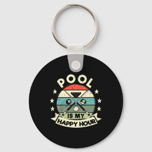 Funny Billiards Player Billard 8-ll Pool Is My Hap Key Ring