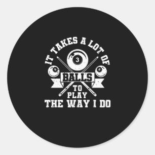 Funny billiards player billiards 8-ball classic round sticker
