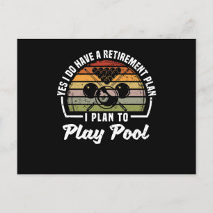 Funny billiards player Yes, I have a pension Postcard