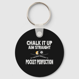 Funny Billiards Pool Aim Straight Pocket Perfectio Key Ring