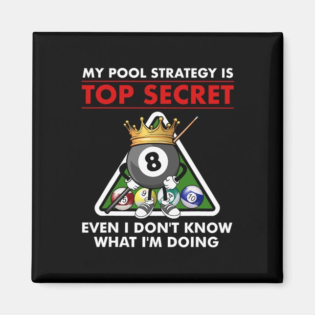 Funny Billiards Pool Design For Men Women Pool Pla Magnet (Front)
