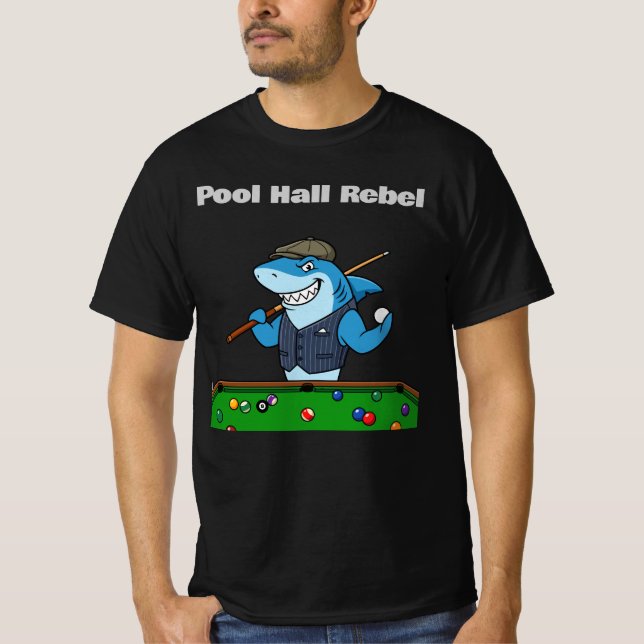 Funny Billiards Pool Hall Rebel T-Shirt (Front)