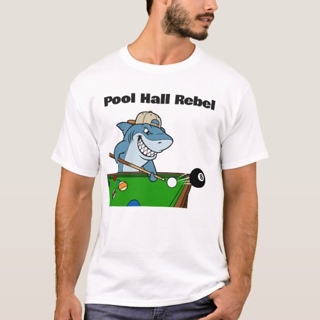 Funny Billiards Pool Hall Rebel T-Shirt (Front)