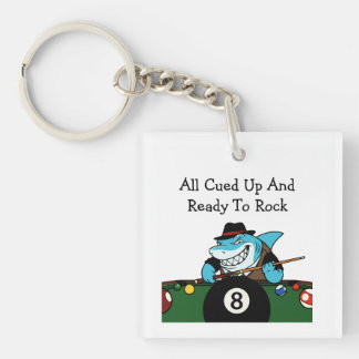Funny Billiards Pool Hall Theme Keychains