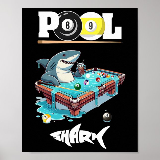 Funny Billiards Pool Shark Cool  Poster (Front)