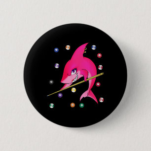 Funny Billiards Pool Shark Female 6 Cm Round Badge