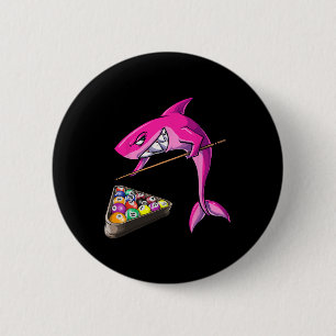 Funny Billiards Pool Shark Female  6 Cm Round Badge