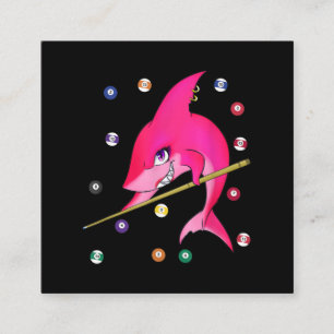 Funny Billiards Pool Shark Female Square Business Card