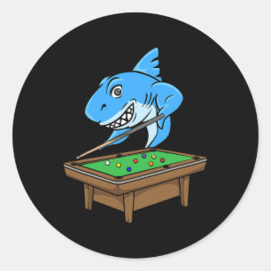 Funny Billiards Pool Shark Hall Snooker Joke Billi Classic Round Sticker