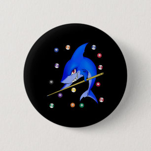 Funny Billiards Pool Shark Male  6 Cm Round Badge