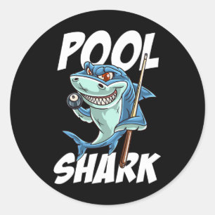 Funny Billiards Pool Shark Snooker Hall Joke Billi Classic Round Sticker