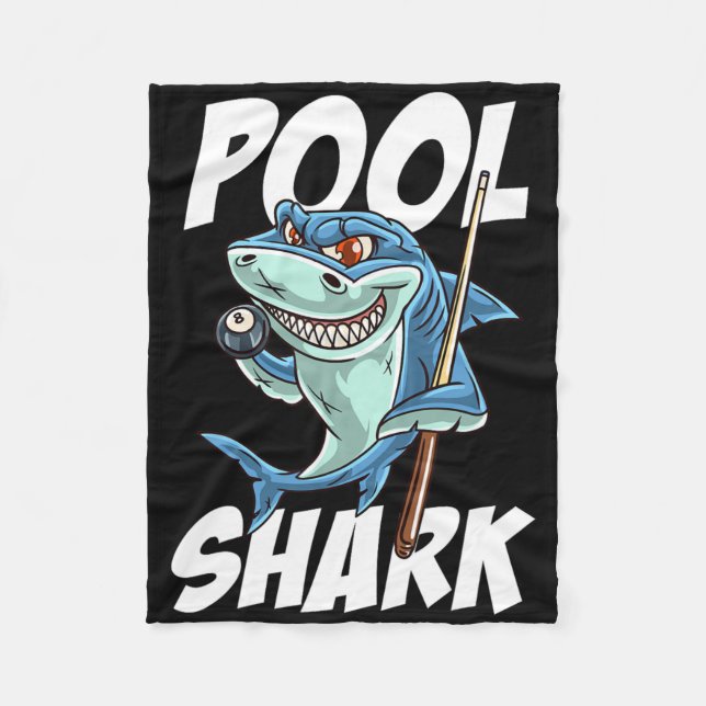 Funny Billiards Pool Shark Snooker Hall Joke Billi Fleece Blanket (Front)