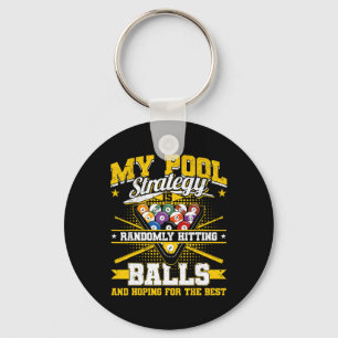 Funny Billiards Pool Strategy Randomly Hitting Men Key Ring