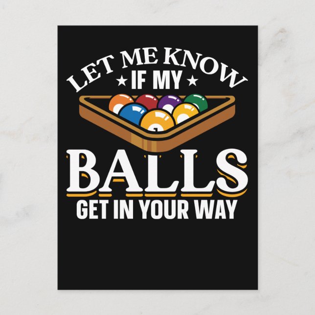 Funny Billiards Quotes Pool Players Postcard (Front)