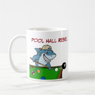 Funny Billiards Shark Pool Hall Rebel Coffee Mugs
