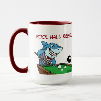 Funny Billiards Shark Rebel Jumbo Coffee Mugs