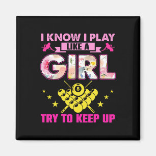 Funny Billiards Shirt For Women Girls Pool Billiar Magnet