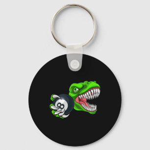 Funny Billiards T-rex Art Billiards Playing Pool P Key Ring