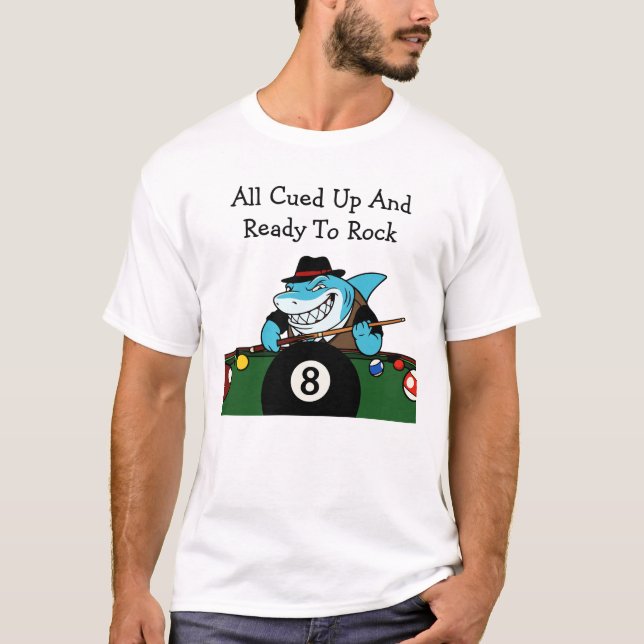 Funny Billiards Theme Pool Hall  T-Shirt (Front)