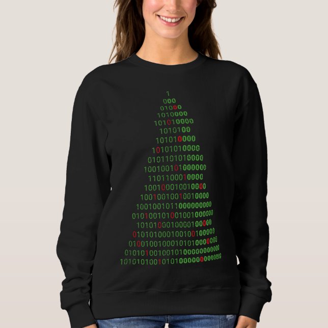 Funny Binary Christmas Tree Computer Programmers a Sweatshirt (Front)