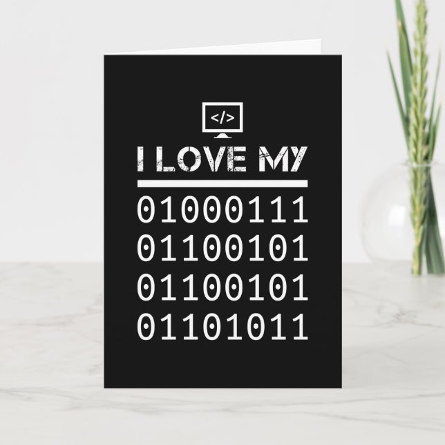 Funny Binary Code Geek Programming Gift Card (Front)