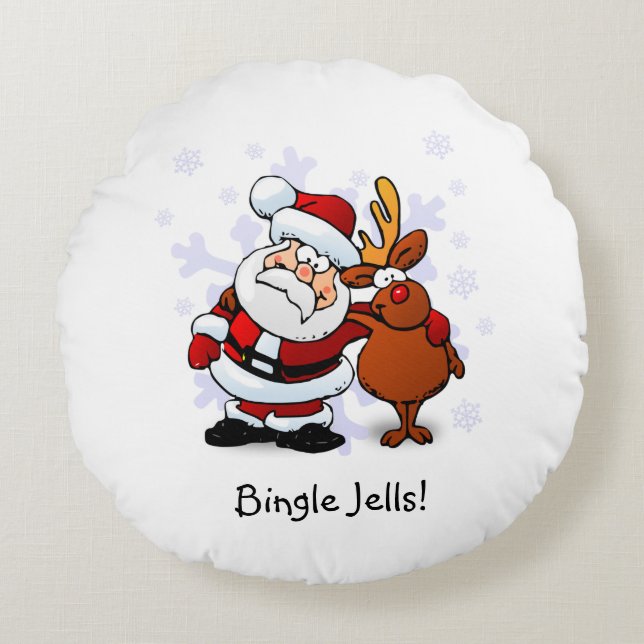Funny Bingle Jells Holiday Round Cushion (Front)