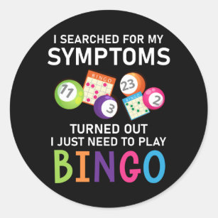 Funny Bingo Ball Bingo Gamer Classic Round Sticker