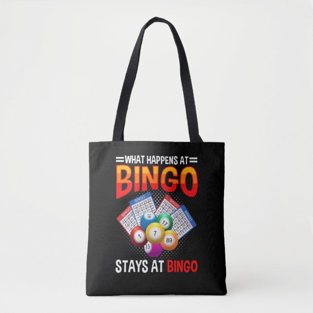 Funny Bingo Gamer Balls Card Gambler Quote Tote Bag (Front)