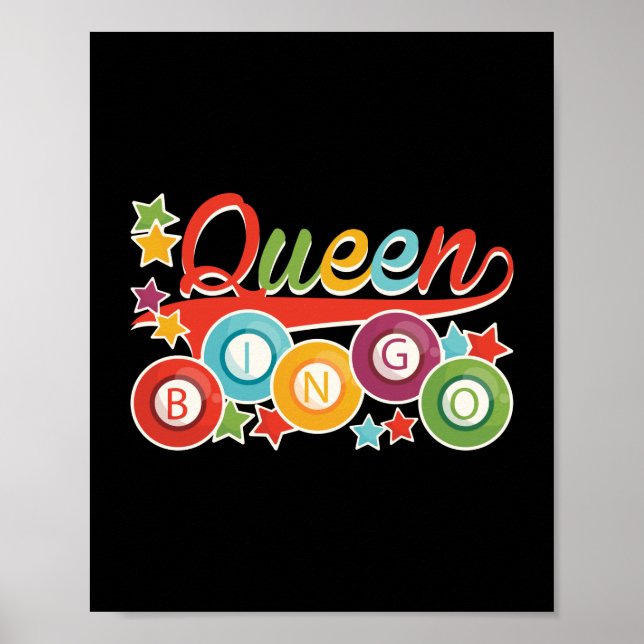 Funny Bingo Girl Bingo Balls Queen Poster (Front)