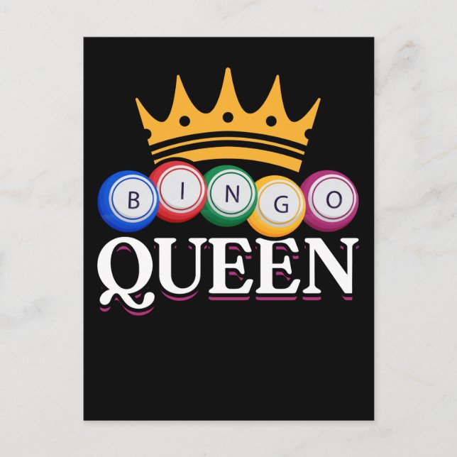Funny Bingo Girl Bingo Balls Queen Women Postcard (Front)