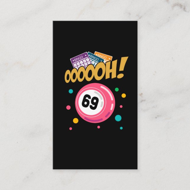 Funny Bingo Player 69 Joke Business Card (Front)