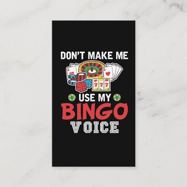 Funny Bingo Player Casino Gambler Bingo Voice Business Card (Front)