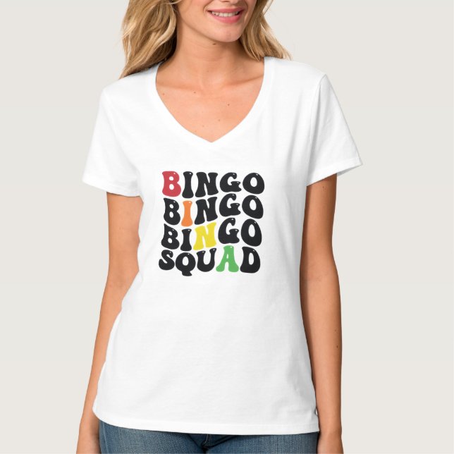 Funny Bingo squad word art  T-Shirt (Front)
