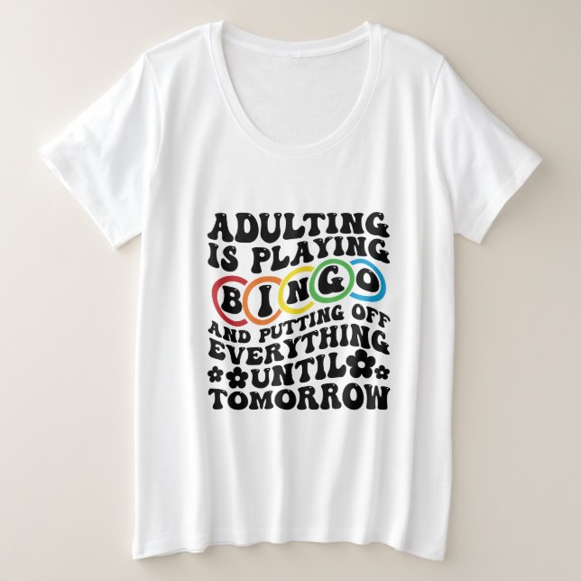 Funny Bingo word art  Plus Size T-Shirt (Design Front)