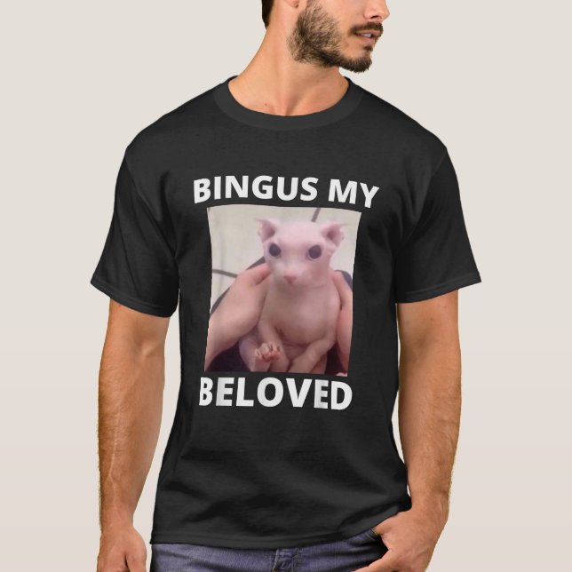 Funny Bingus My Beloved Hairless Sphinx Cat Bingus T-Shirt (Front)