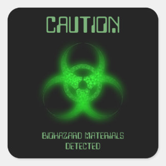 Funny Biohazard Toxic Warning Square Sticker