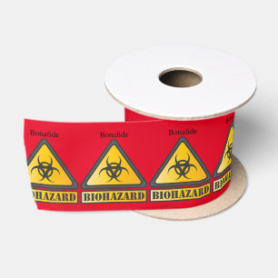 Funny Biohazard Warning Sign Thunder_Cove Satin Ribbon