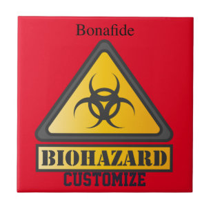 Funny Biohazard Warning Sign Thunder_Cove Tile