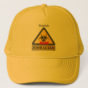 Funny Biohazard Warning Sign Thunder_Cove Trucker Hat