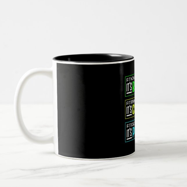 Funny Biology Chemistry Physics Science Nerd Two-Tone Coffee Mug (Left)